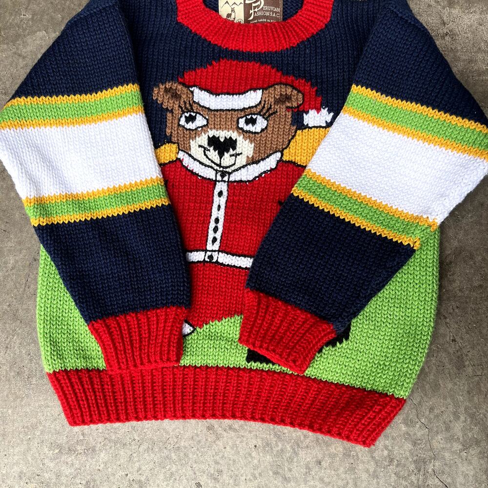 Peruvian Fashions Children's Alpaca Wool Hand Knitted Sweater Christmas Size 4 - Picture 4 of 8